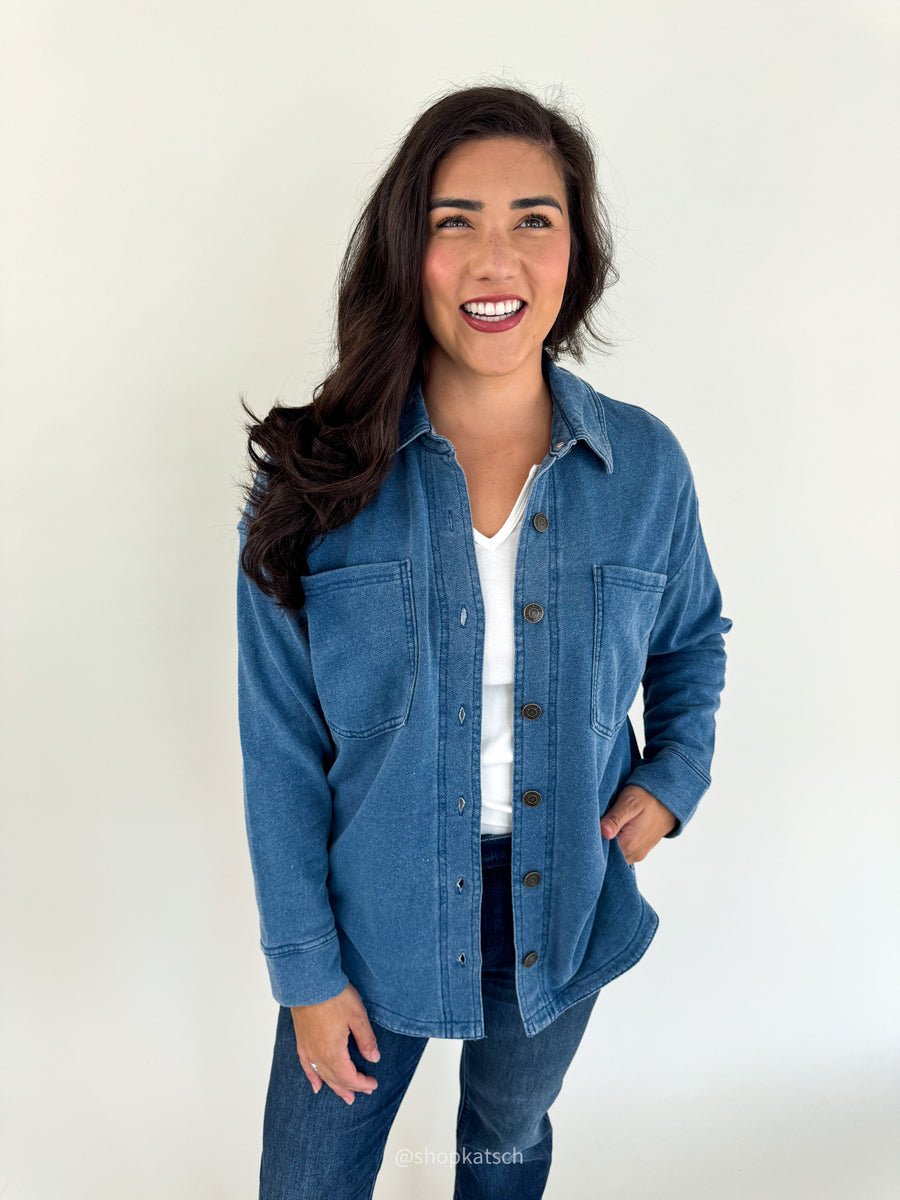 [Z SUPPLY] All Day Knit Denim Jacket - Vintage Indigo – Katsch Boutique