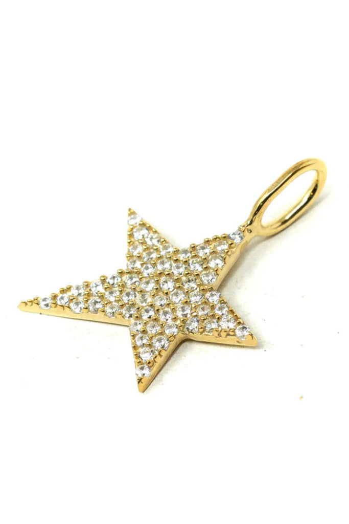 We are loving this Sis Kiss Jazzy Star Charm! It's so fun and pairs perfectly with any Sis Kiss Chain. Feel free to mix and match, and double up on charms. There's no such thing as too many. Featuring a large hook loop, this charm is super easy add to your necklace. 