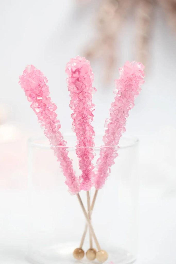 Geology has never been so delicious! Every bite of these flavorful rock candy sticks will remind you why it's such a timeless classic! These rock candy sticks are made from sweet sugar crystals with a rich watermelon flavor. 