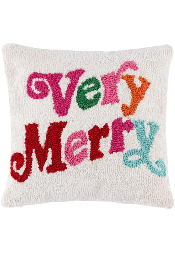 The Very Merry 14"x14" Pillow is super bright and fun! It's the perfect decor piece to add some color to your home. 