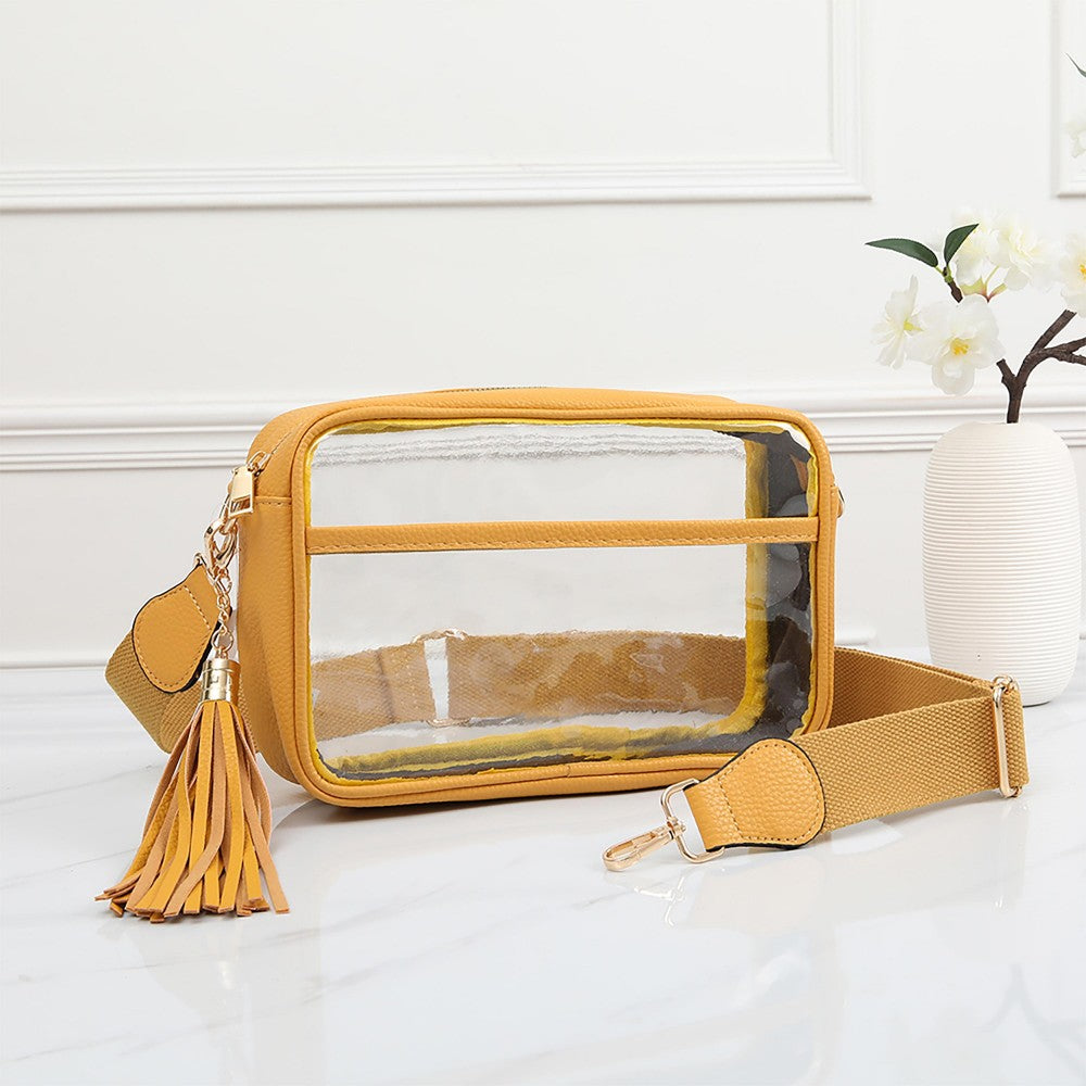 Monogrammed Clear Crossbody Bag