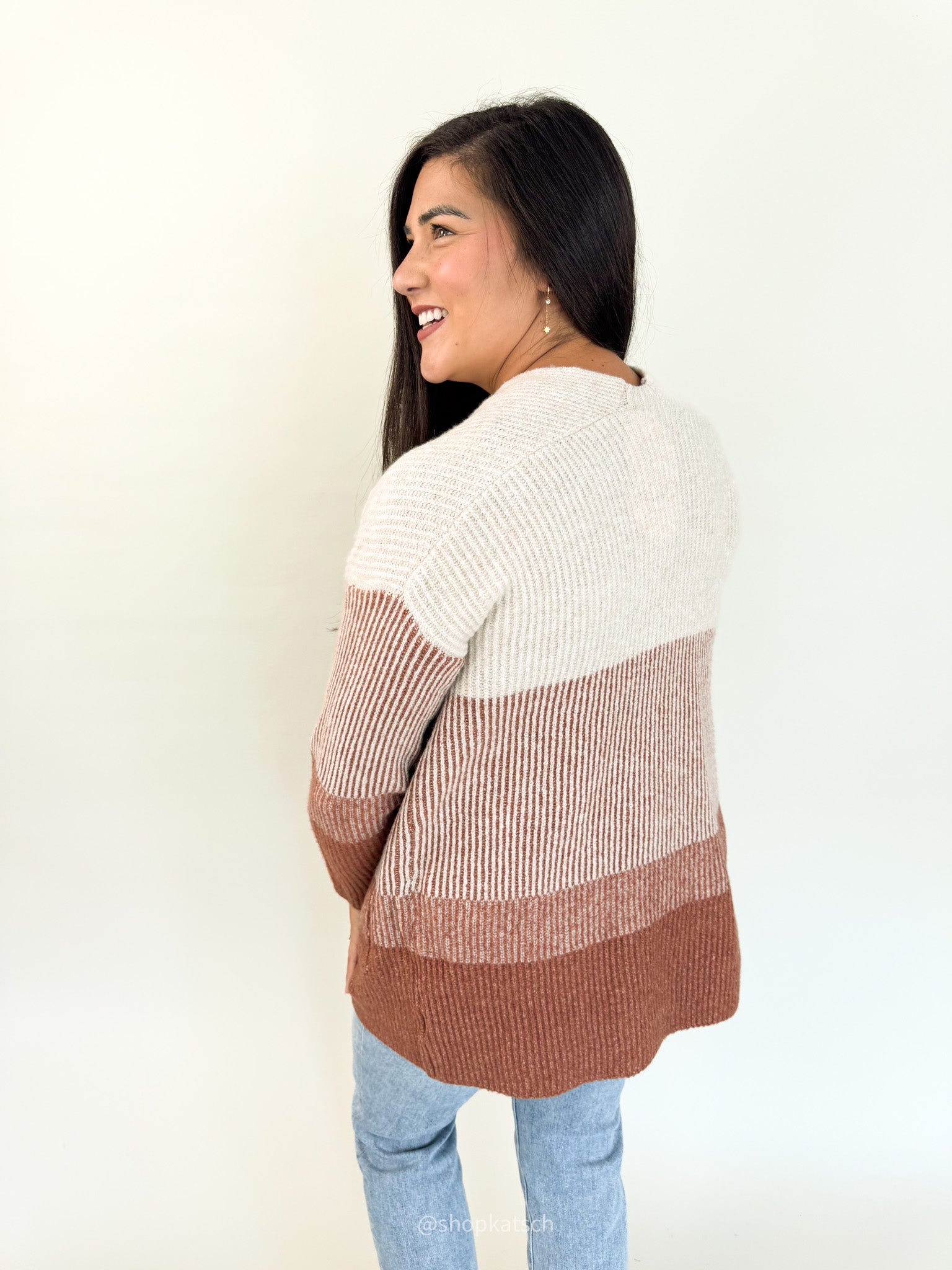 Adele Copper Color Block Cardigan