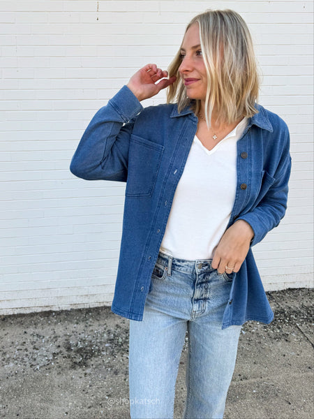 Denim Trucker Jacket in VINTAGE MEDIUM INDIGO | alexanderwang®