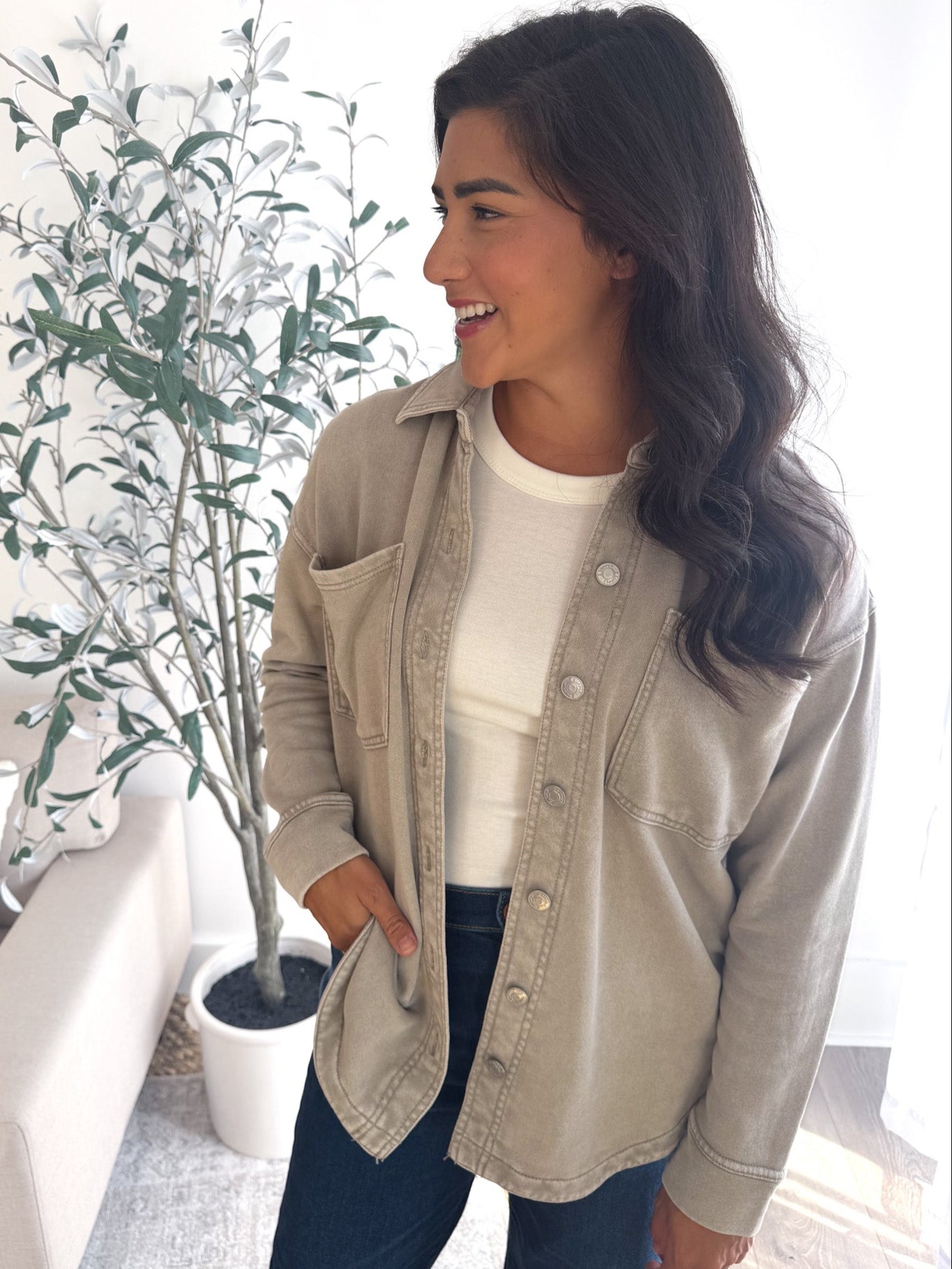 ジャケット・アウター Knit Denim Shop coat