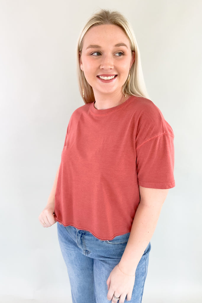 short sleeve round neck organic cotton tee in several colors. Amazingly soft basic for lounging or on the go! 