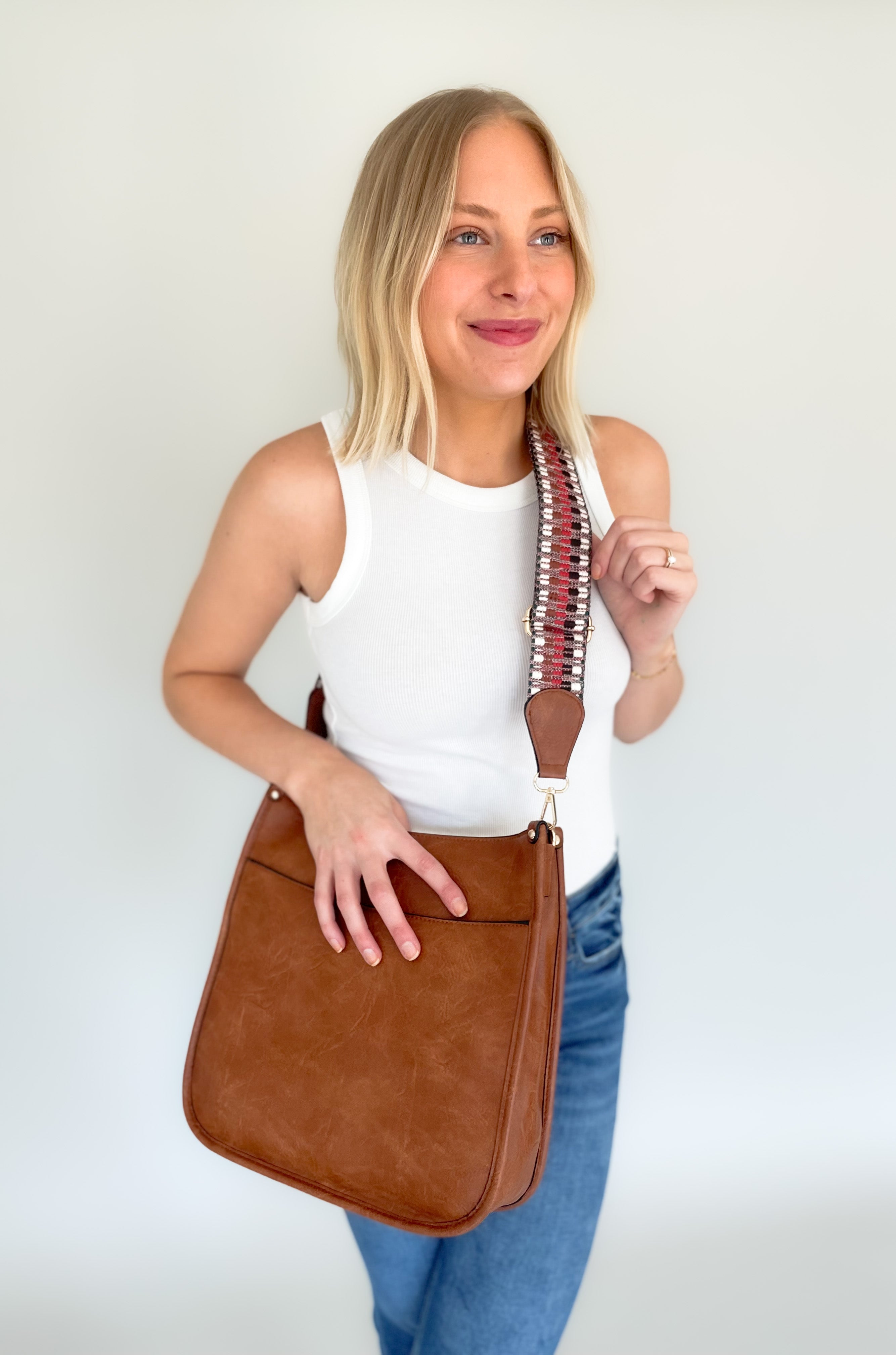 Chloe Faux Leather Handbag with Guitar Strap – Katsch Boutique