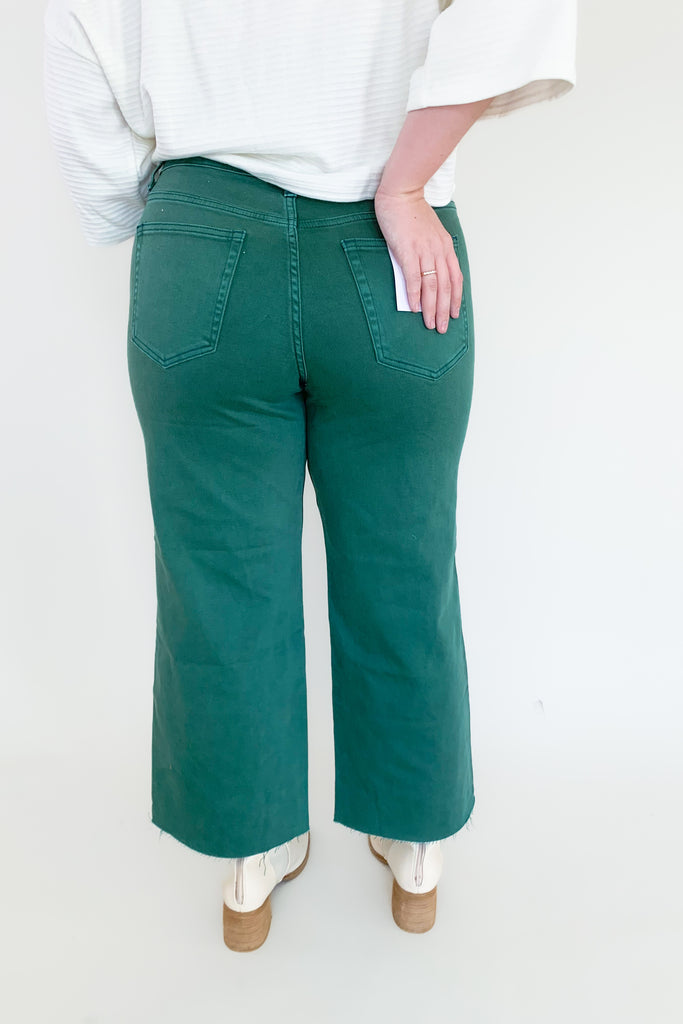 Vervet wide leg jeans in Bosa Nova & mallard green