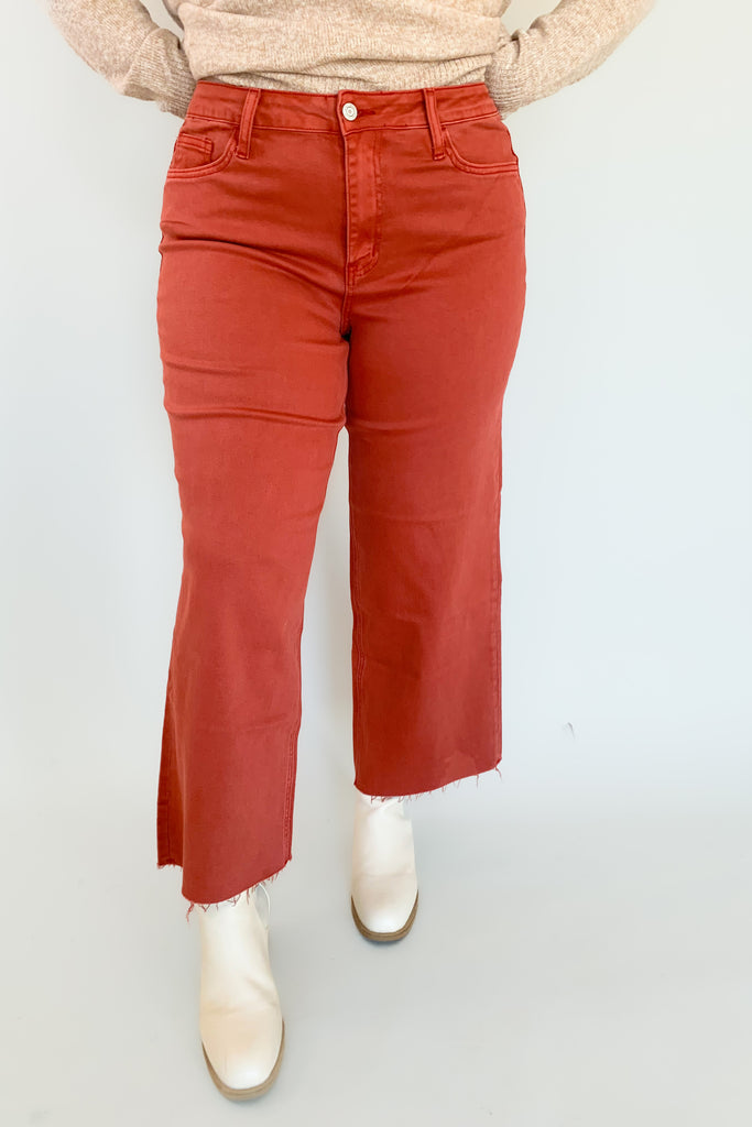 Vervet wide leg jeans in Bosa Nova & mallard green