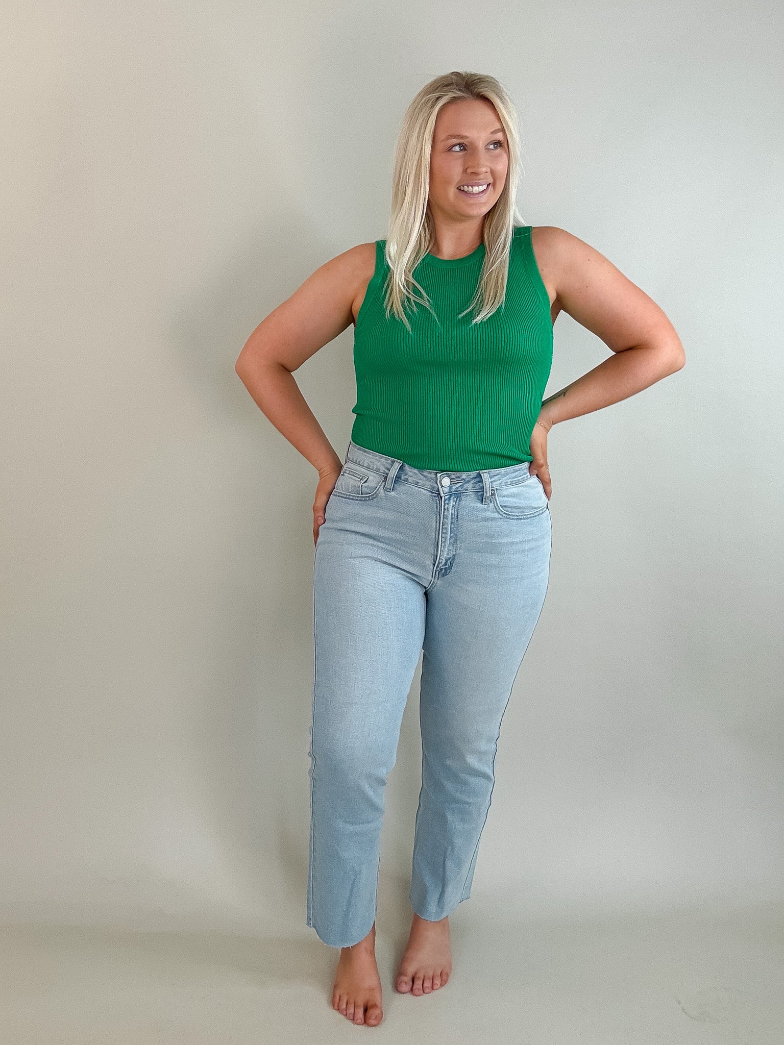JBD Cut Off Cropped Straight Leg Denim Katsch Boutique