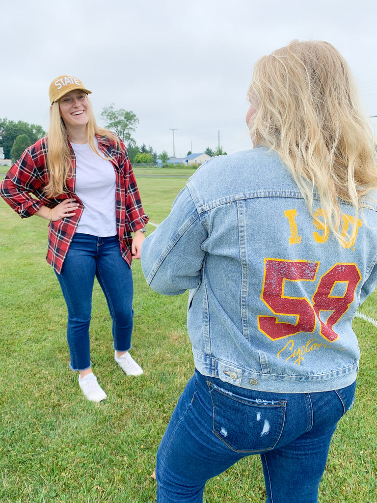 Show your Iowa State pride in style with this STATE ISU Embroidery Corduroy Baseball Cap. Showing your school spirit has never been this cute and comfy--it's made from soft corduroy and embroidered with the word "STATE" so everyone will know who you're rooting for. Go Cyclones!