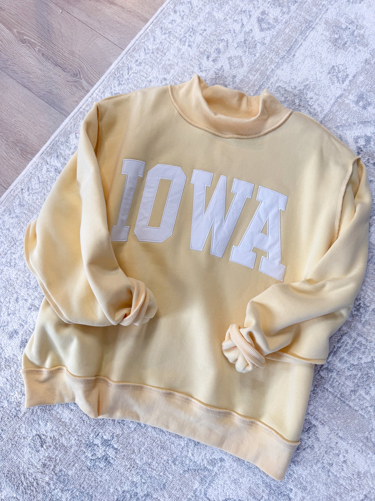 Iowa Embroidered Mock Neck Pullover – Katsch Boutique
