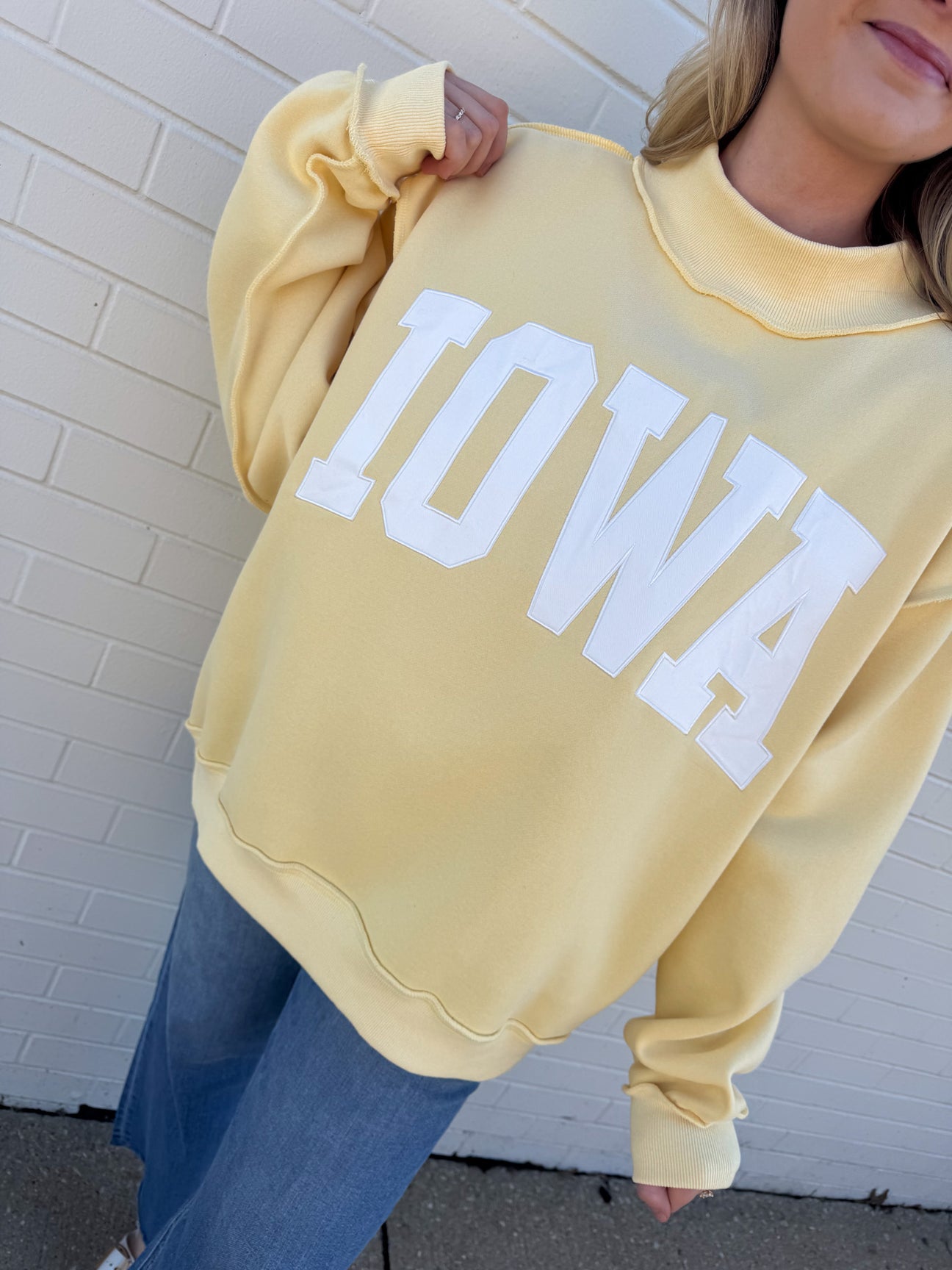 Iowa Embroidered Mock Neck Pullover – Katsch Boutique