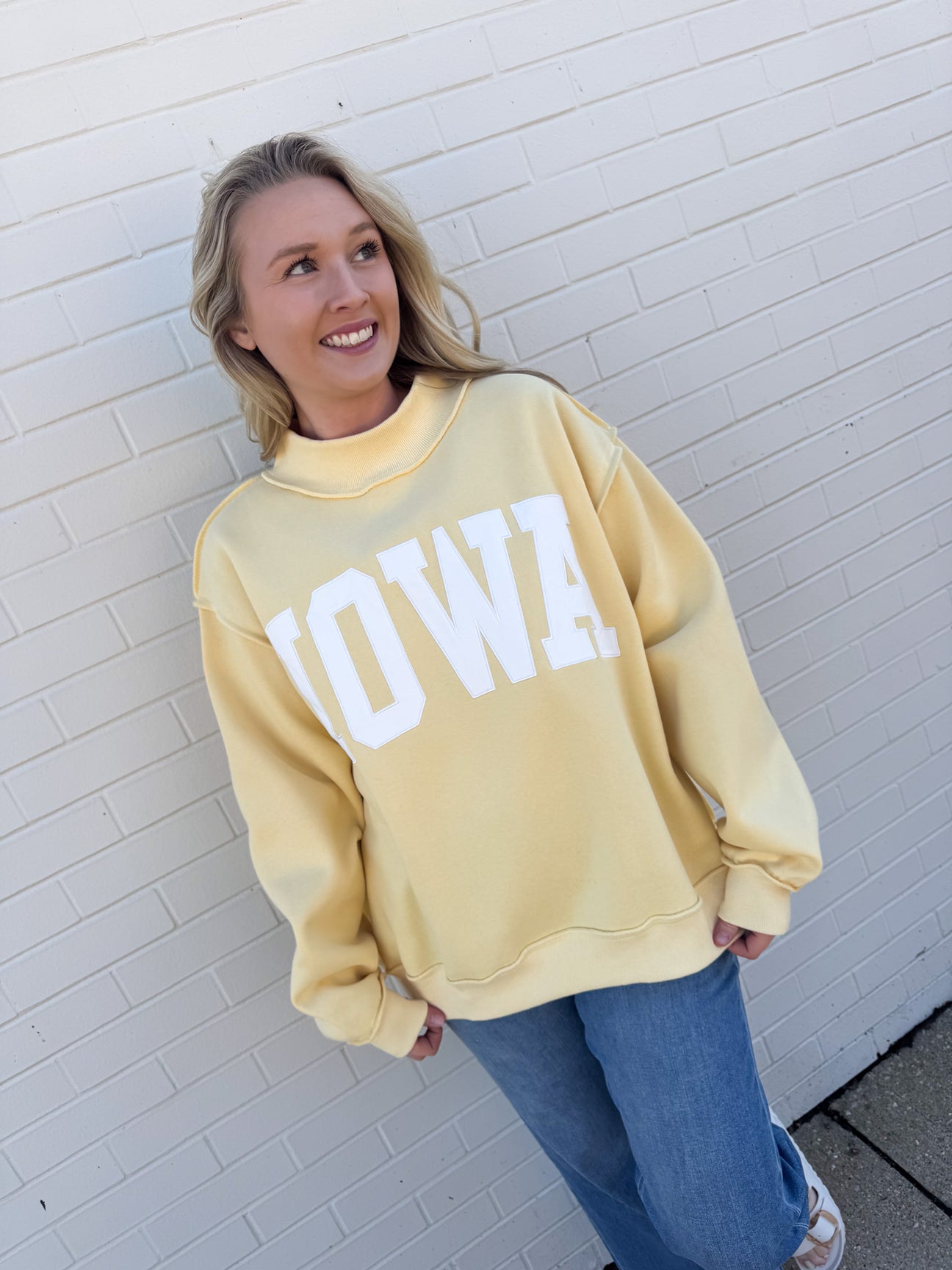 Iowa Embroidered Mock Neck Pullover – Katsch Boutique