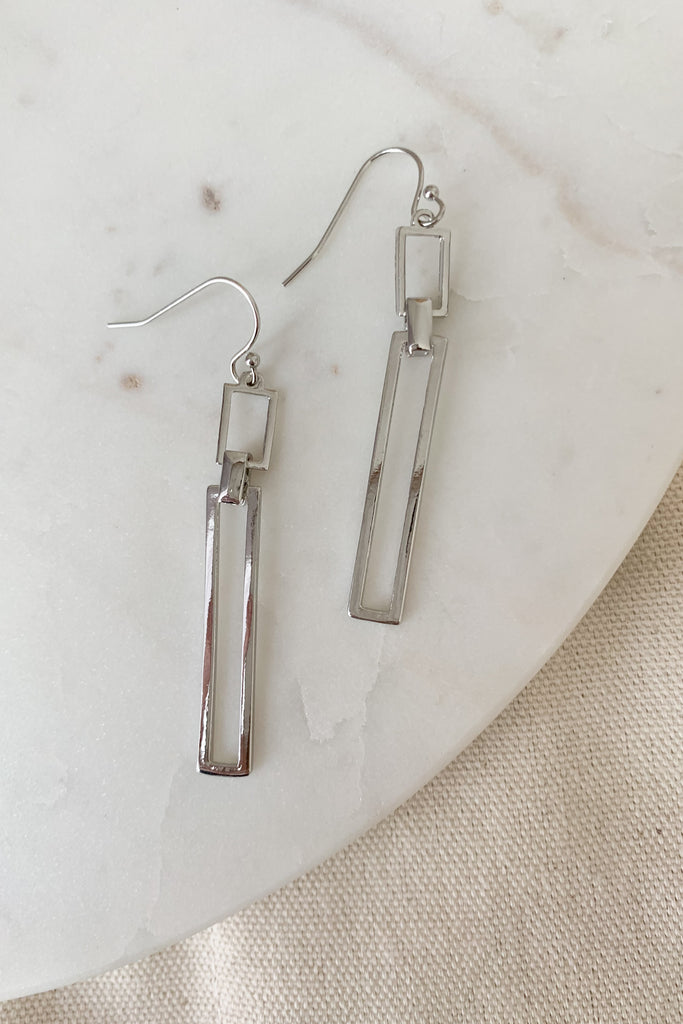The Long Silver Rectangular Link Earrings are elevated and easy. They will go great with any look and pair pack to your other silver jewelry. Plus, the rectangular design is very on trend for jewelry. 