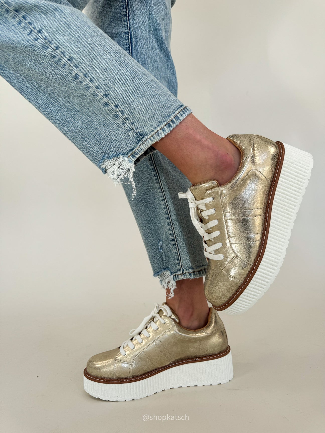 Marcell Champagne Platform Sneaker – Katsch Boutique