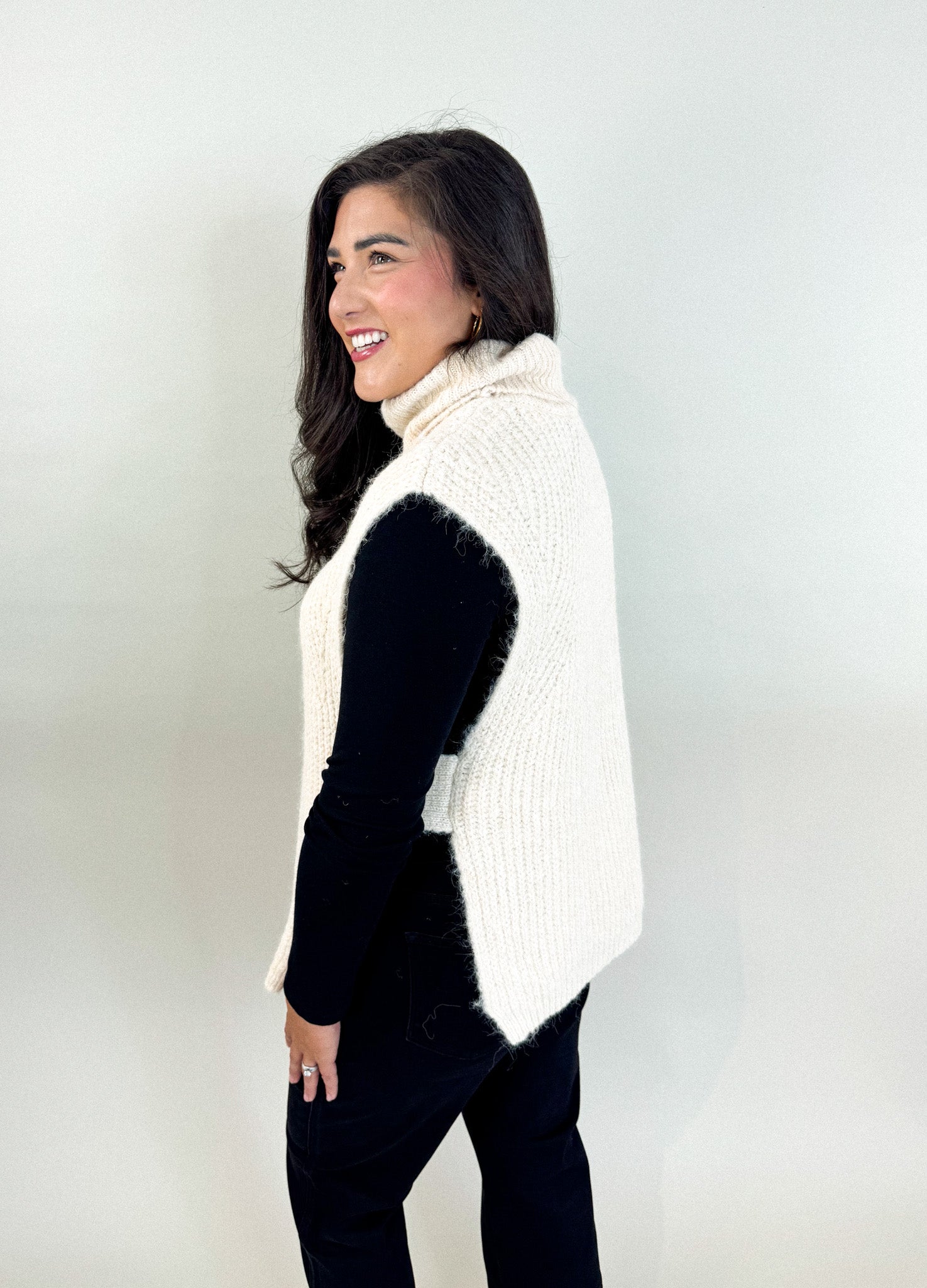 Open side sweater sales