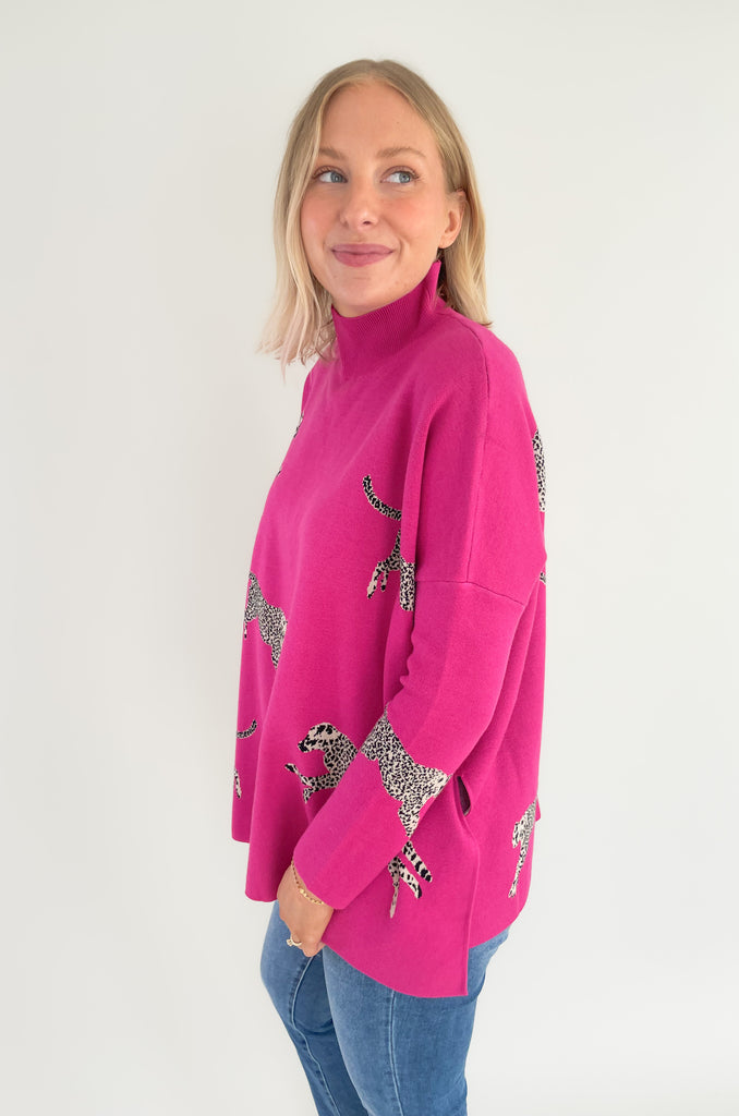 The Printed Cheetah Oversized Sweater is cute, comfortable, and amazing for on-the-go! Although it looks so fun, you wouldn't believe how comfortable this style is too. It's incredibly soft, stretchy, and has side slits (perfect for leggings)! Choose between to great colors to complete your look. 