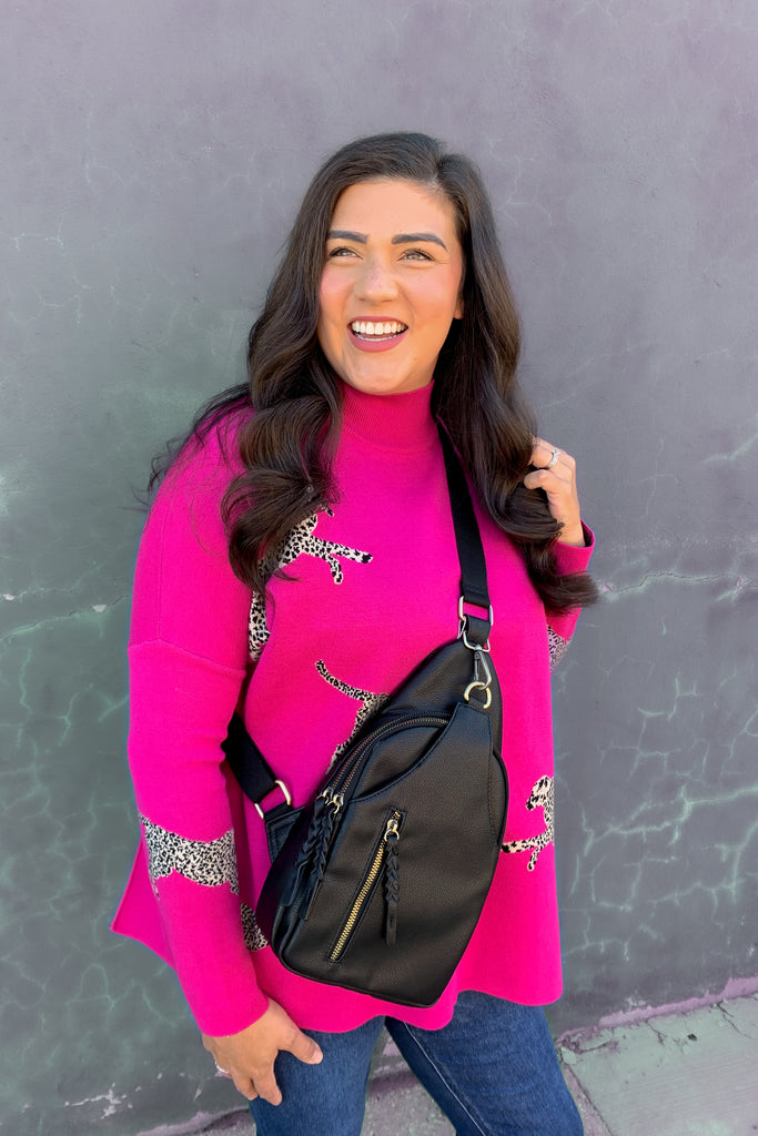 The Printed Cheetah Oversized Sweater is cute, comfortable, and amazing for on-the-go! Although it looks so fun, you wouldn't believe how comfortable this style is too. It's incredibly soft, stretchy, and has side slits (perfect for leggings)! Choose between to great colors to complete your look. 