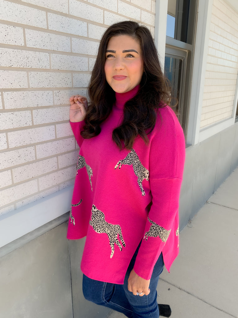 The Printed Cheetah Oversized Sweater is cute, comfortable, and amazing for on-the-go! Although it looks so fun, you wouldn't believe how comfortable this style is too. It's incredibly soft, stretchy, and has side slits (perfect for leggings)! Choose between to great colors to complete your look. 