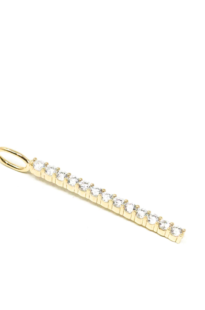 Look extra fun and express your individuality with our custom Sis Kiss Bling Bar Charm! Choose your own chain to stylize this charm, or layer it with a few charms! The options are endless! Crafted with durable 14k gold or sterling silver plated brass and cubic zirconia crystals, this 1.25” pendant will make a statement!