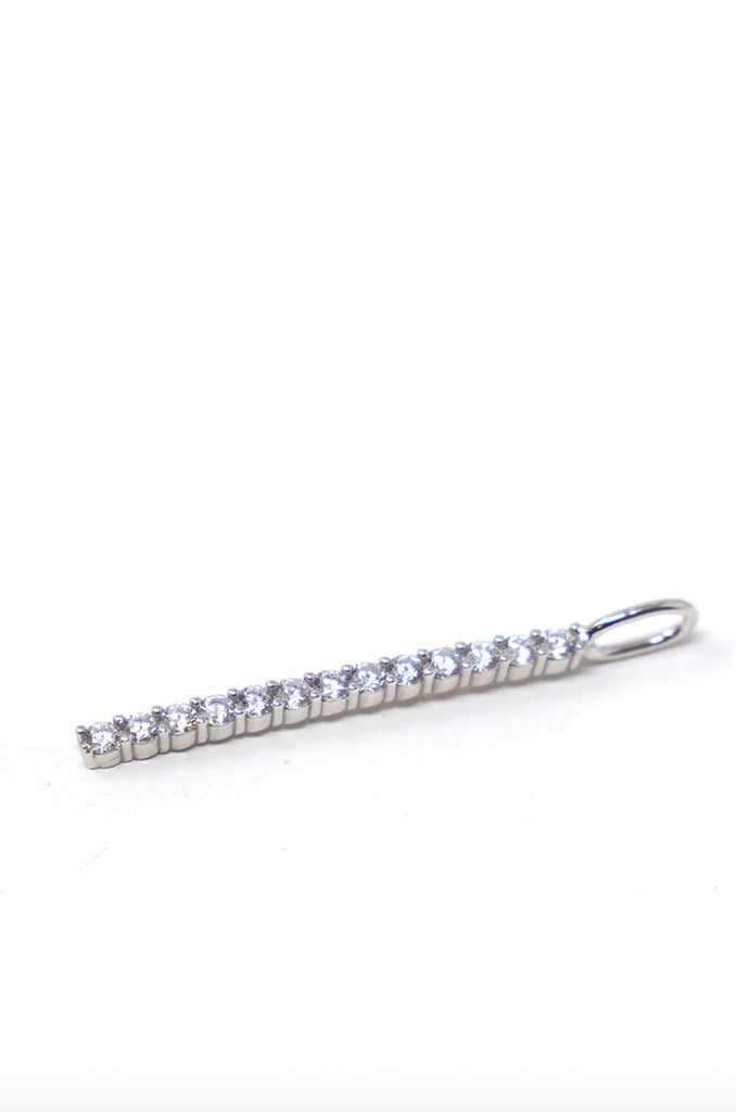 Look extra fun and express your individuality with our custom Sis Kiss Bling Bar Charm! Choose your own chain to stylize this charm, or layer it with a few charms! The options are endless! Crafted with durable 14k gold or sterling silver plated brass and cubic zirconia crystals, this 1.25” pendant will make a statement!