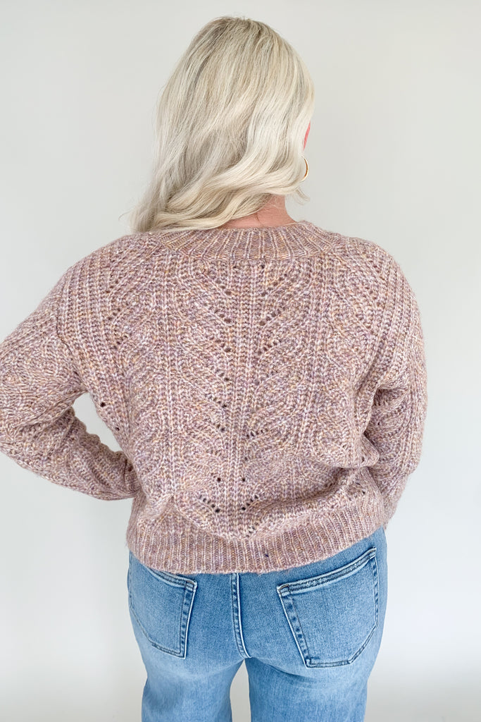 The [Z SUPPLY] Dove Sweater in Shadow Mauve is the epitome of cozy fall outfits. With an ultra soft marled yarn and gorgeous drop-needle cabling detail, this sweater will elevate your casual style. The mixed mauve colors are so pretty too!