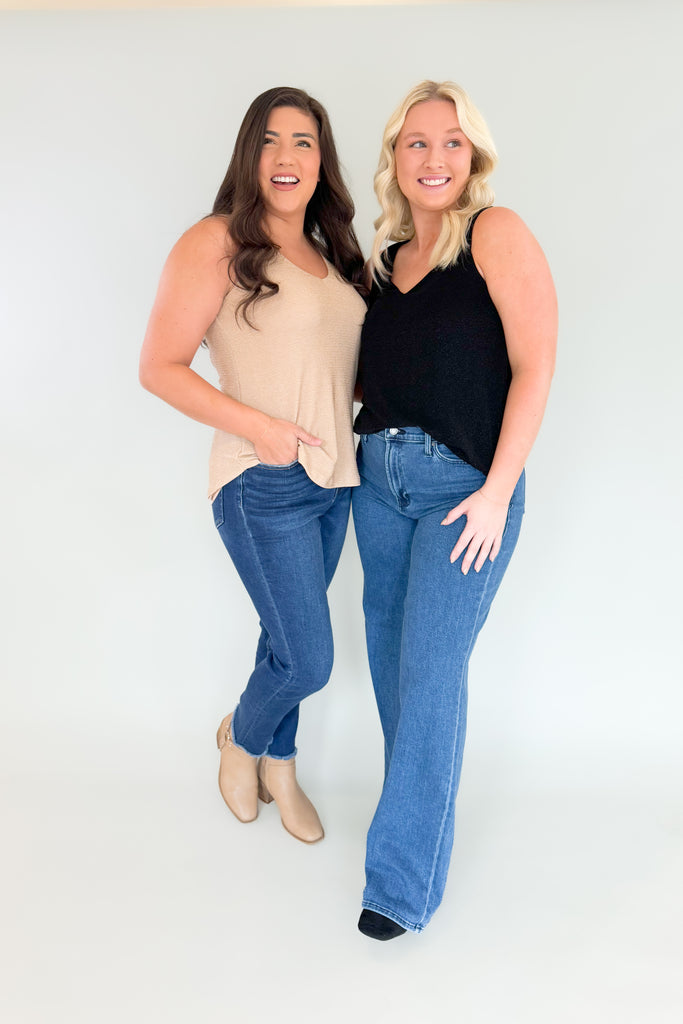 Our Jack Medium Wash Palazzo Jean is the perfect jean for any occasion! With an ultra high rise, 70s inspired wash, and a super long and stretchy fit, you'll feel confident and cozy all day. You cannot go wrong with this quality!