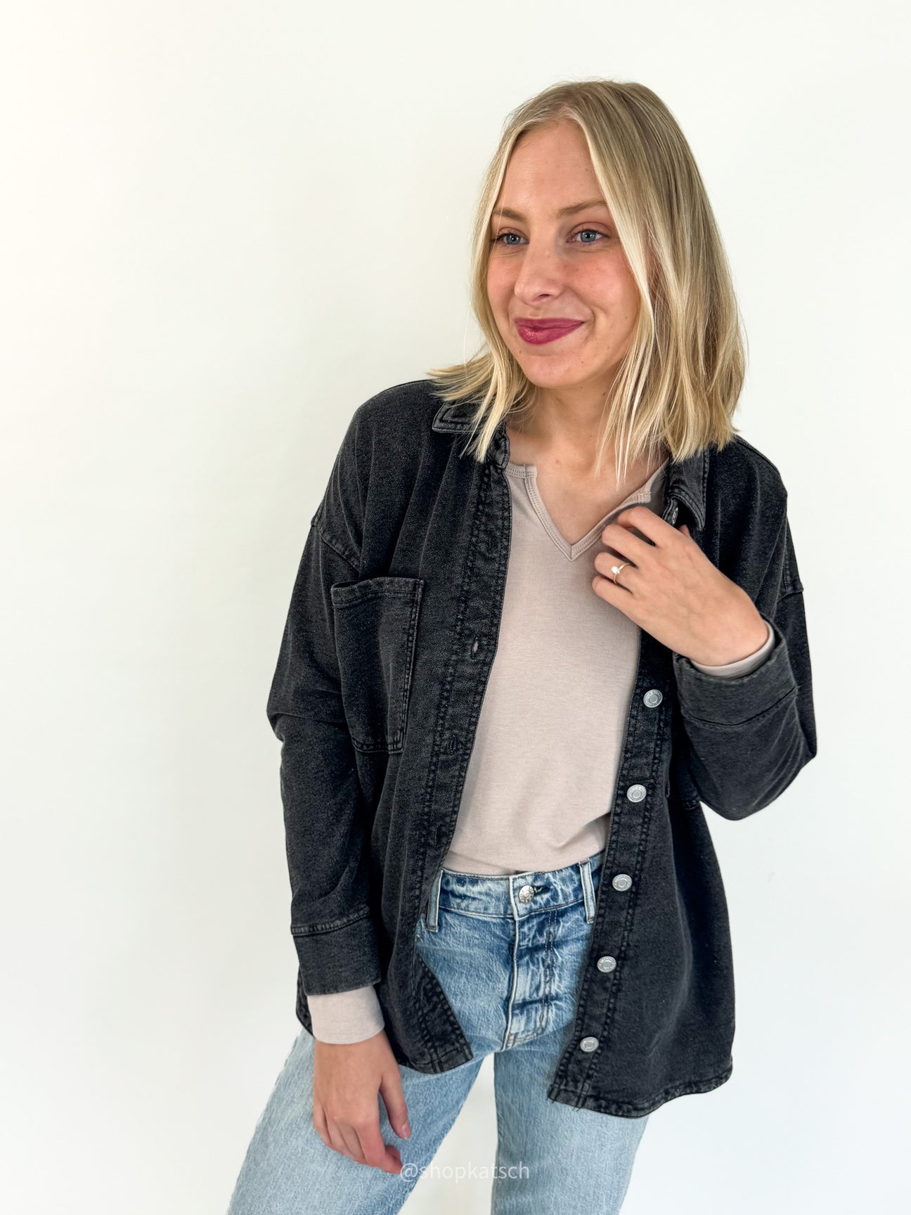ジャケット・アウター SALE birthday bash PEPLUM KNIT JACKET Z Supply] All Day Knit Denim Jacket – Katsch Boutique