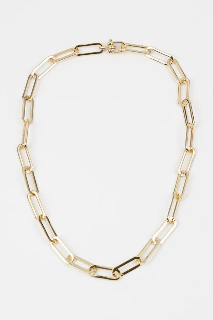 We love a chunky paperclip necklace! It makes a statement, but is not too flashy. It perfectly elevates any outfit. Made by Brenda Grands, this style has amazing quality and design. 