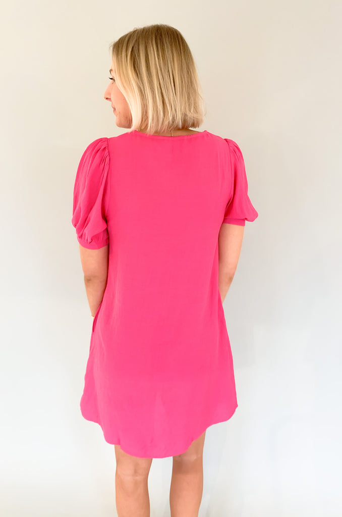 We love a pretty spring dress! The Anna Short Sleeve V Neck Dress comes in three amazing colors. Pink and royal make a statement, while black is just a classic you can never go wrong with. We are loving the silhouette. It's feminine, especially with the puff sleeves. To contrast, the body is flowy and it has side pockets. A dress like this that's not only so chic, but also comfortable is a major win!