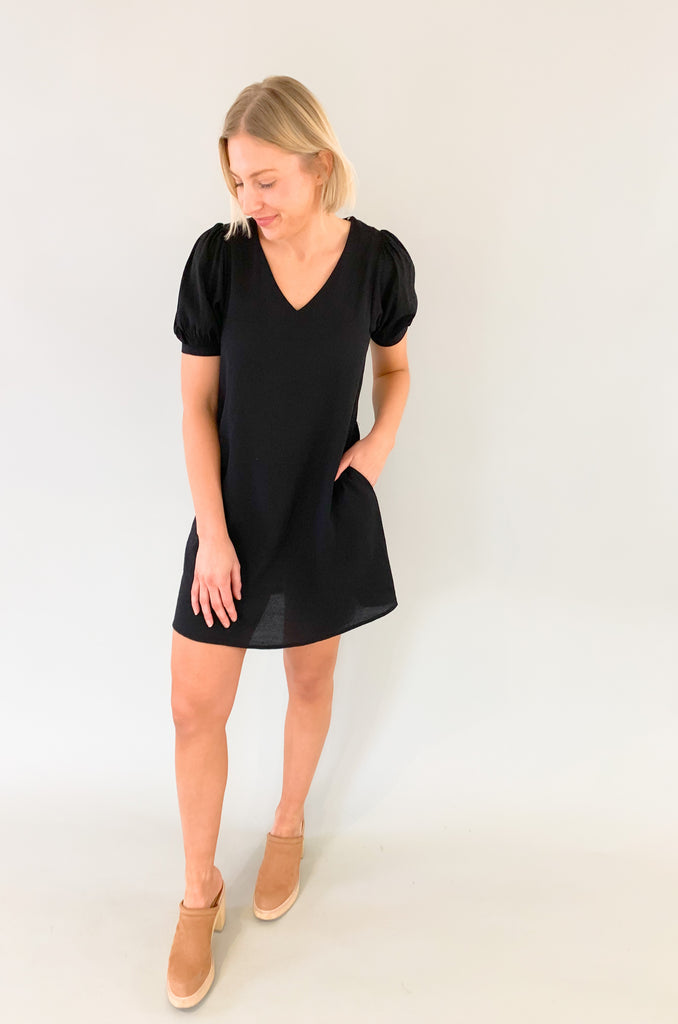 We love a pretty spring dress! The Anna Short Sleeve V Neck Dress comes in three amazing colors. Pink and royal make a statement, while black is just a classic you can never go wrong with. We are loving the silhouette. It's feminine, especially with the puff sleeves. To contrast, the body is flowy and it has side pockets. A dress like this that's not only so chic, but also comfortable is a major win!