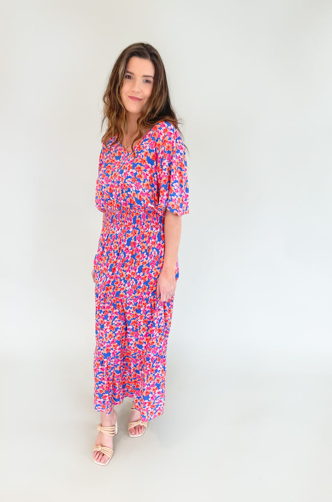 The Blue Tangerine Floral Midi Skirt is one of our new favorites! It's cute, flowy, and totally spring. You can create a matching look and pair it with our Blue Tangerine Floral Print top, or switch it up! We also paired it with our Patrice Blouse.