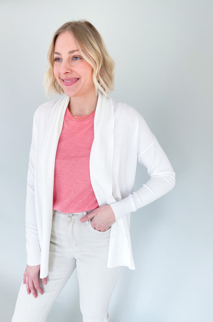 The Donna Draped Long Sleeve Cardigan is so soft and comes in two gorgeous colors.  These cardigans can be worn all year, so you will get a lot of wear out of them. Layering pieces are great for chillier days and make an outfit look more polished. They are also great for the office! If you love all things cute and cozy, this style is for you. 