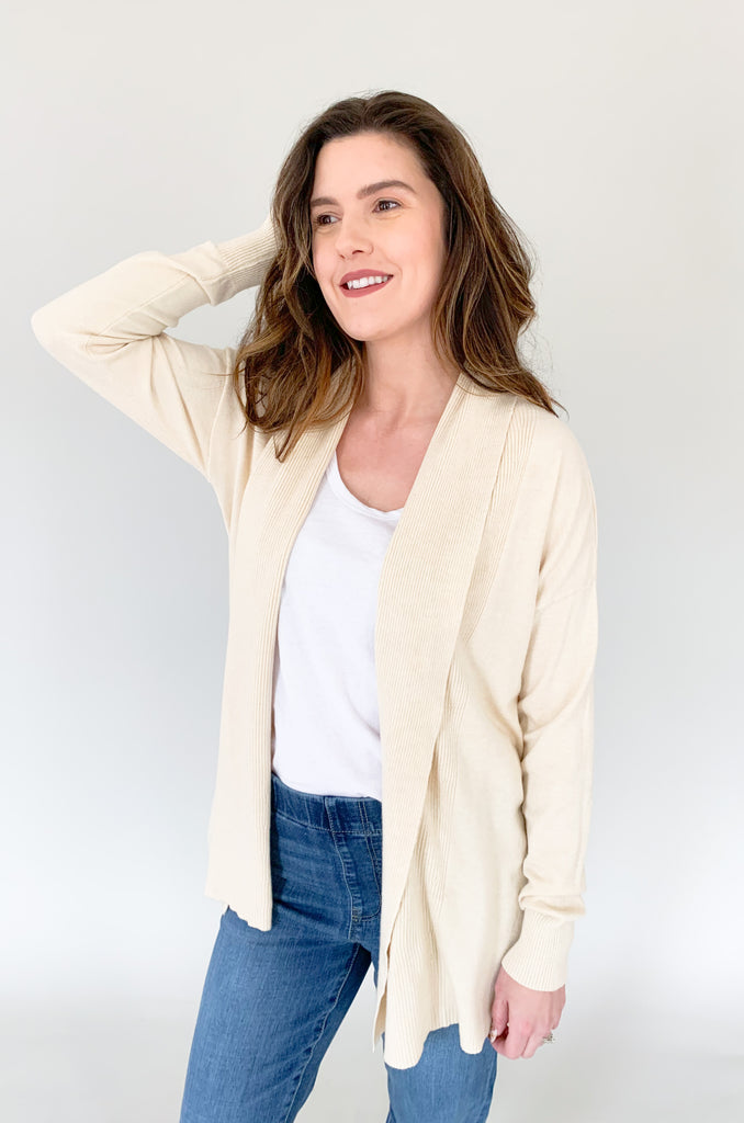 The Donna Draped Long Sleeve Cardigan is so soft and comes in two gorgeous colors.  These cardigans can be worn all year, so you will get a lot of wear out of them. Layering pieces are great for chillier days and make an outfit look more polished. They are also great for the office! If you love all things cute and cozy, this style is for you. 