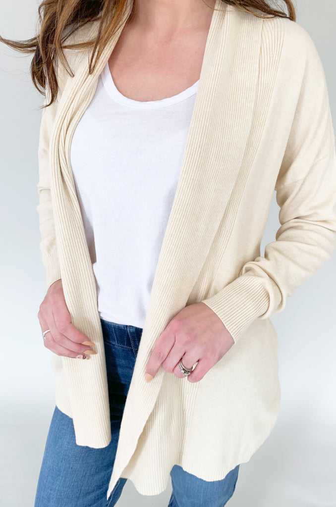 The Donna Draped Long Sleeve Cardigan is so soft and comes in two gorgeous colors.  These cardigans can be worn all year, so you will get a lot of wear out of them. Layering pieces are great for chillier days and make an outfit look more polished. They are also great for the office! If you love all things cute and cozy, this style is for you. 