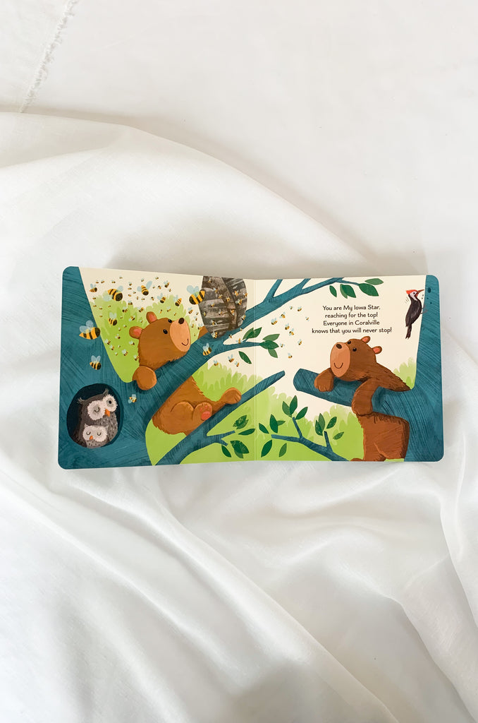 I Love You as Big as Iowa Book is the perfect addition to your children's bookshelf! It has adorable illustrations and clever rhymes that highlight all of the fun places in Iowa, many we are so familiar with! 