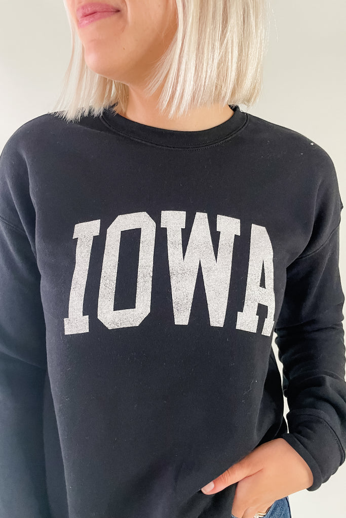The Iowa Graphic Fleece Pullover is perfect for any University of Iowa, or Iowa State fan. This pullover feels just as cozy as our other graphics too! If you are looking for a special gift, people love collegiate apparel!