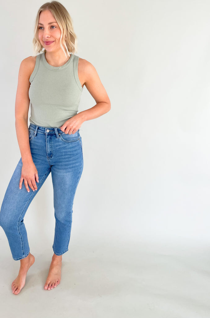 The Joanie Fitted Rib Tank is a style everyone needs! You can wear it all year and it looks so elevated. The neutral colors pair with everything too. This ribbed tank has a round neckline and a great fit. It's comfortable, chic, and an amazing everyday basic. 