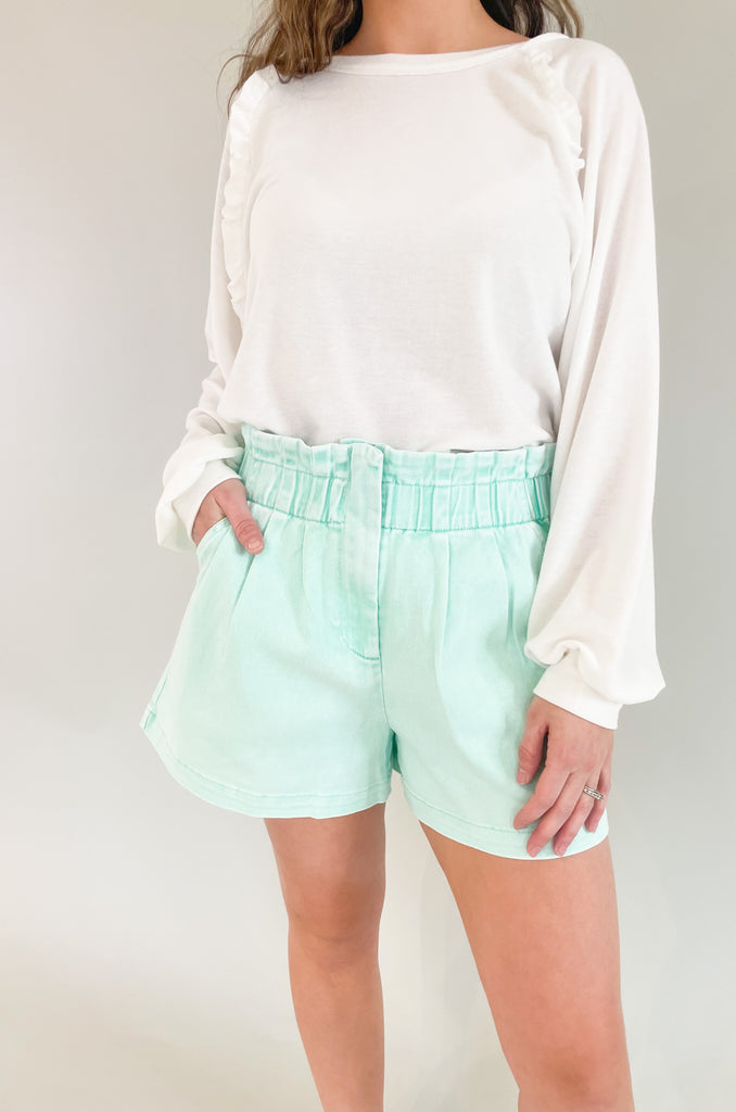 We love a fun statement bottom! It's a nice way to play with your style, plus these are super comfortable. The Paperbag Zipper Front Shorts are very stretchy with an elastic waistband. They do have a zipper fly as well. You can easily dress them up or down all season long!