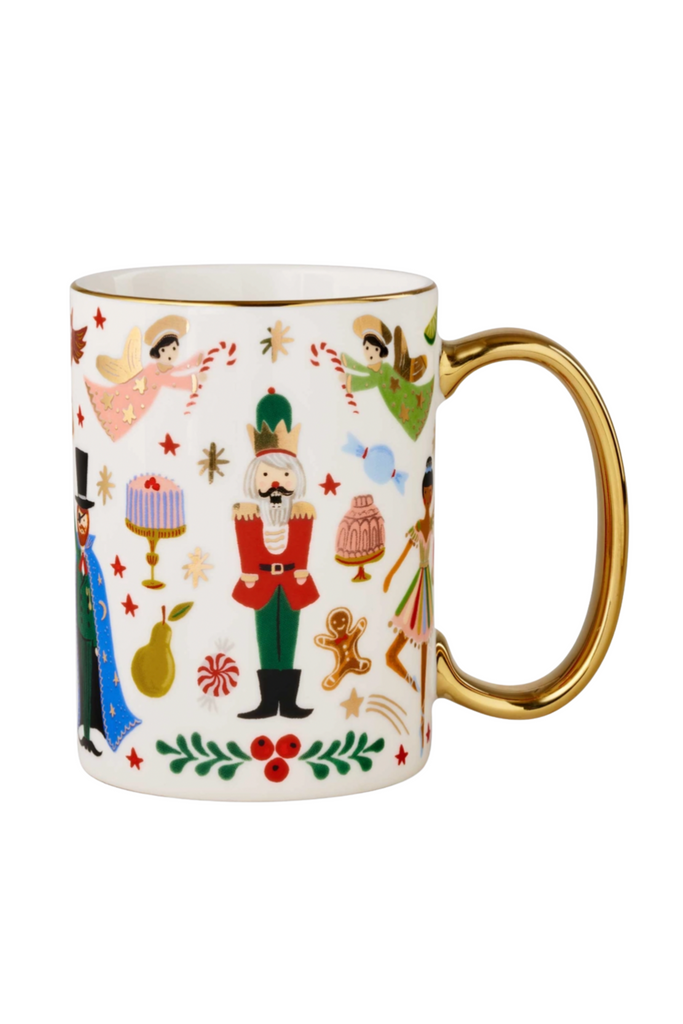 These Porcelain Mugs feature illustrated designs with gold accents and a gilded rim and handle to add a festive touch to your favorite beverage. If you are looking for a sweet holiday gift, these are a great option!
