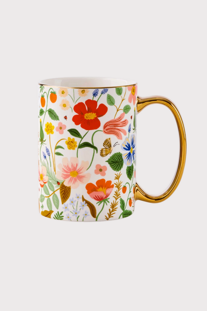 Settle in with a warm drink and a good book with our Book Club mug, featuring our favorite classic titles. Our porcelain mugs feature illustrated designs and a gilded rim and handle to add a little something special to your favorite beverage