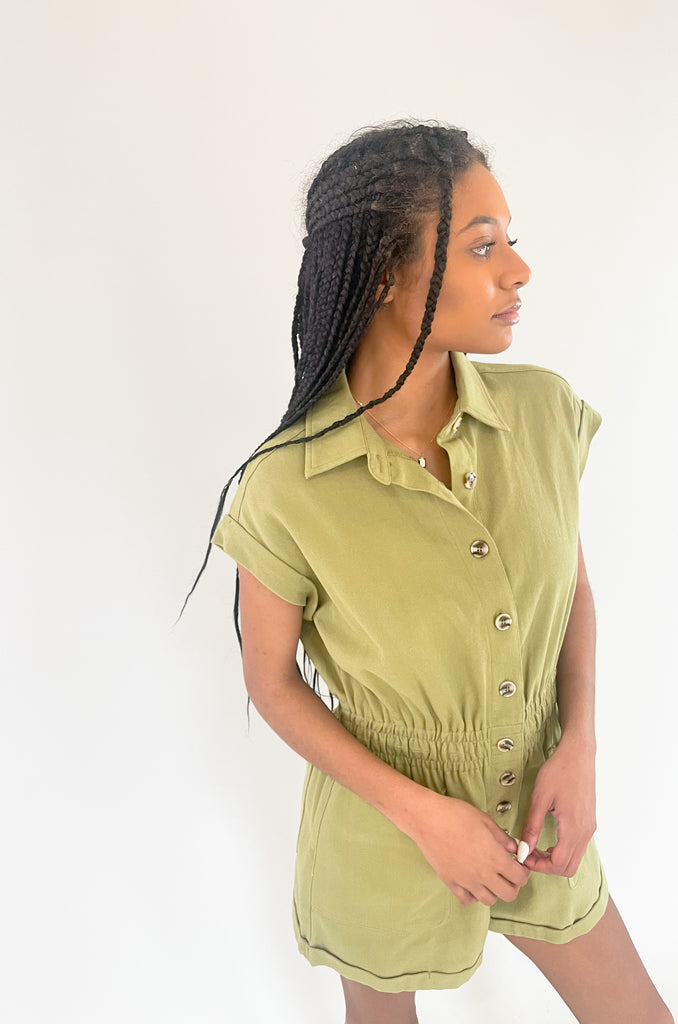 The Say Hello Short Sleeve Twill Romper is a stunner! If you are looking for a cute and casual piece that you can rock all season, don't skip this one. It's elevated and comfortable, and totally on trend. With the collared details, button up front, and gorgeous colors, you'll be ready for your next outing with confidence!