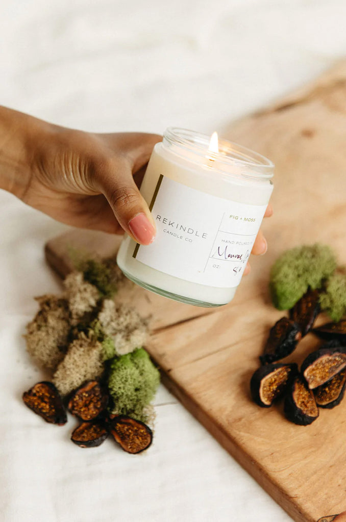 The 4oz Cotton Wick Soy Candles are the perfect size for the little spaces in your home. They also are great gifts. This brand uses 100% soy wax domestically, sustainably and ethically grown, harvested and manufactured in the United States. The formula is free of parabens, phthalates, and other toxic chemicals. Plus, the containers use recycled glass. It's the time of candle that not only smells amazing, but you can feel good about purchases. Here are the scent options: 