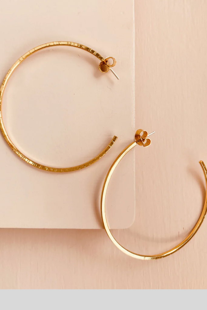 The Big Sun Hoops are so stunning and unique. They will instantly elevate your outfit for the days you just want to stand out. This style is very contemporary with an edgy flare too. Plus, the quality is amazing. Pair these stunners with your other gold jewelry for a polished look! 