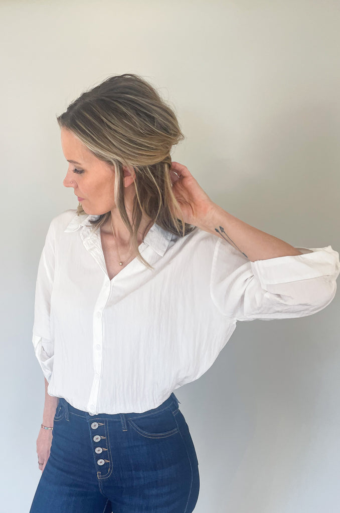 Elevated button ups are a hot trend this season, which is why we are absolutely loving the Tessa Texture Button Up Blouse. It comes in two amazing colors and has all of the details. This blouse is lightweight and comfortable, but also looks polished. 