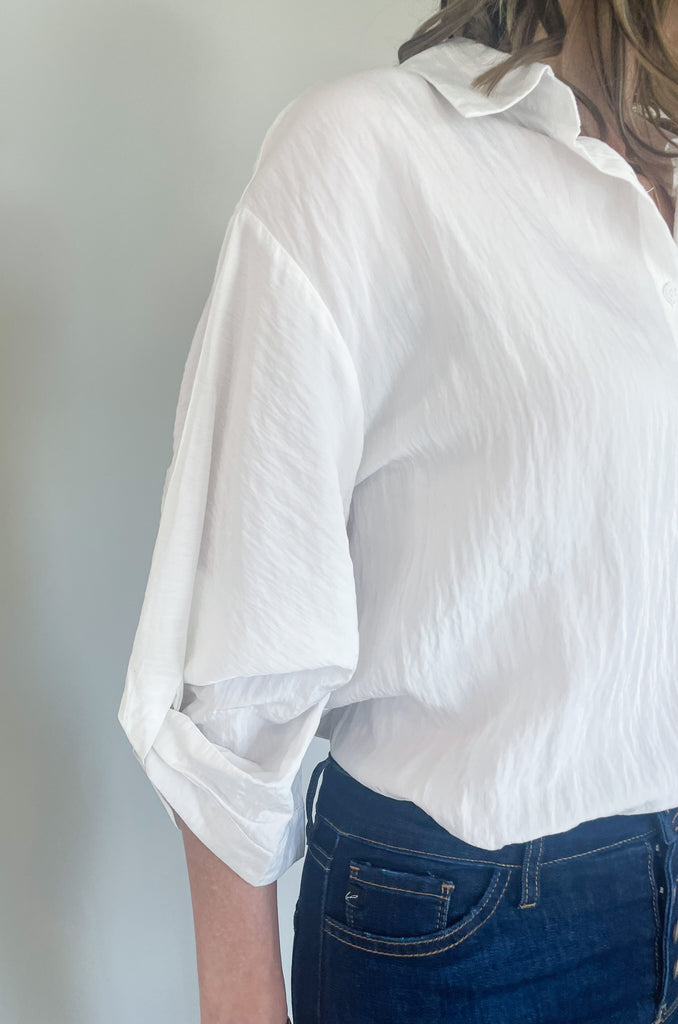 Elevated button ups are a hot trend this season, which is why we are absolutely loving the Tessa Texture Button Up Blouse. It comes in two amazing colors and has all of the details. This blouse is lightweight and comfortable, but also looks polished. 
