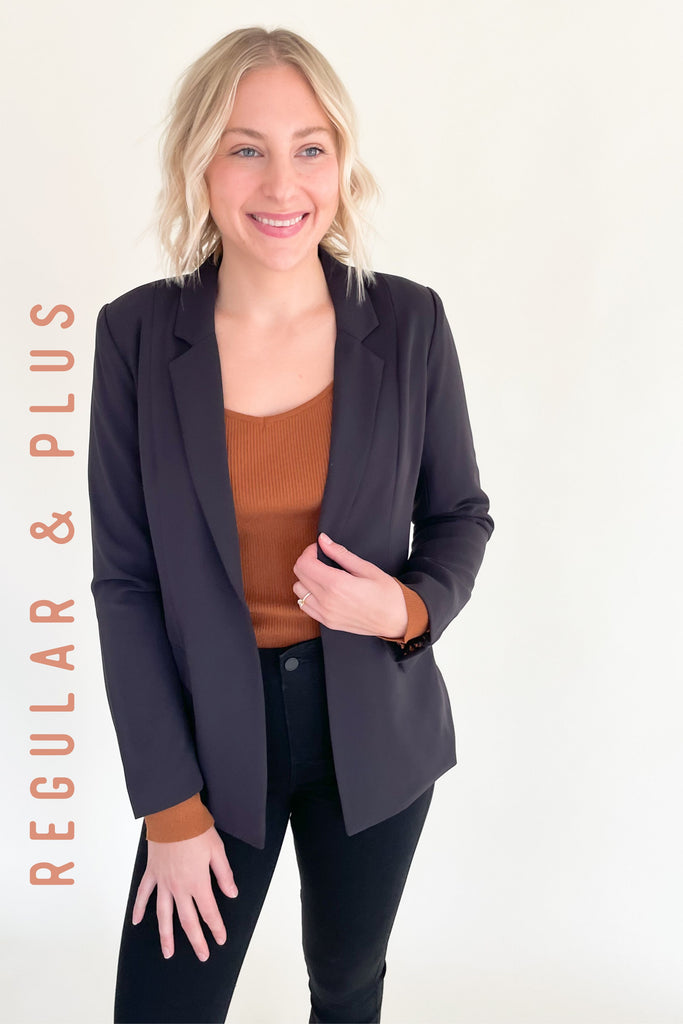 The Remy Recycled Classic Blazer is a go-to! Every women should have a classic blazer in their closet because it is so versatile and you never know when you might need one. You can wear it to work, for special events, or important meetings, but also dress it down with denim and a cute graphic tee. It's timeless! 