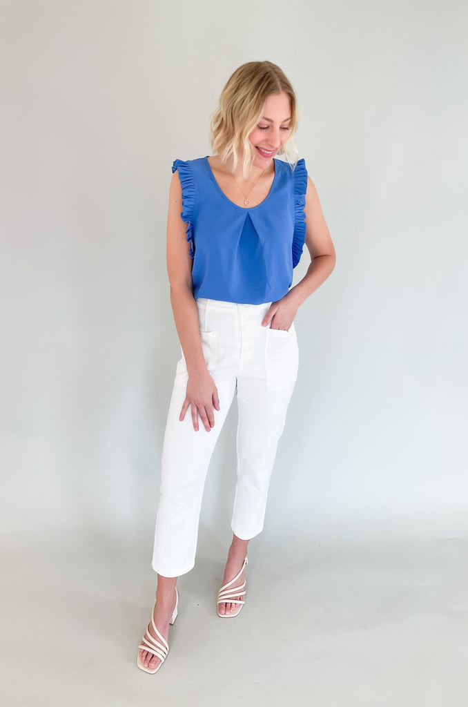 The Wrenley Washed Utility Denim Pants are so elevated and comfortable. They are a nice update to a basic jean. They feel soft and stretchy, and pair beautifully with any bright top. The waist is elastic for extra stretch. Plus, the button details and large pockets are a trendy feature we are loving! 