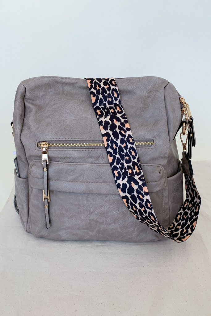 The Amelia Guitar Strap Back Pack is perfect for on-the-go! With multiple interior and exterior pockets, this bag is large enough to fit all the essentials, and more. The faux leather feels really soft and is great quality. The inside is quilted too. Each bag has the traditional faux leather adjustable straps, but also comes with an exclusive guitar strap.